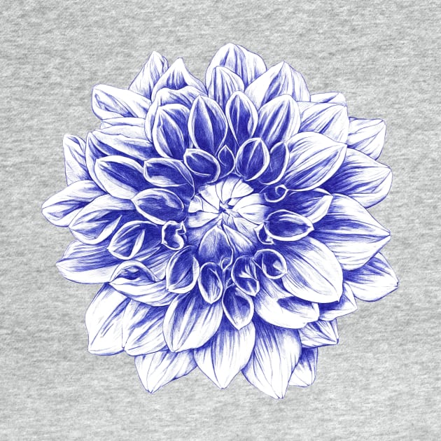 Ballpoint Blue Dahlia by ronnkools